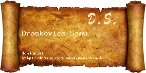 Draskovics Samu névjegykártya